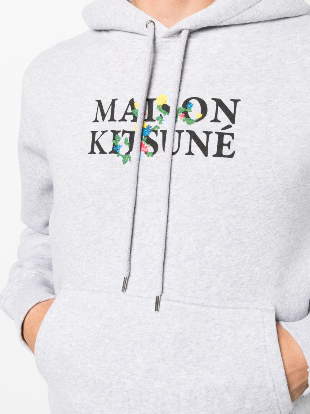 Grey logo-print drawstring sweatshirt - men - MAISON KITSUNÉ -  divincenzoboutique.com